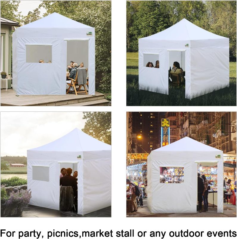Photo 2 of Eurmax USA Full Zippered Walls for 10 x 10 Easy Pop Up Canopy Tent,Enclosure Sidewall Kit with Roller Up Mesh Window and Door 4 Walls ONLY,NOT Including Frame and Top (Red)
