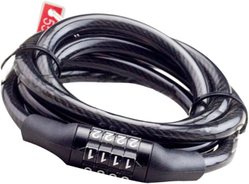 Photo 1 of Toddmomy 4 Wire Bike Lock, Black, Combination Lock, Keyless 10 Pack
