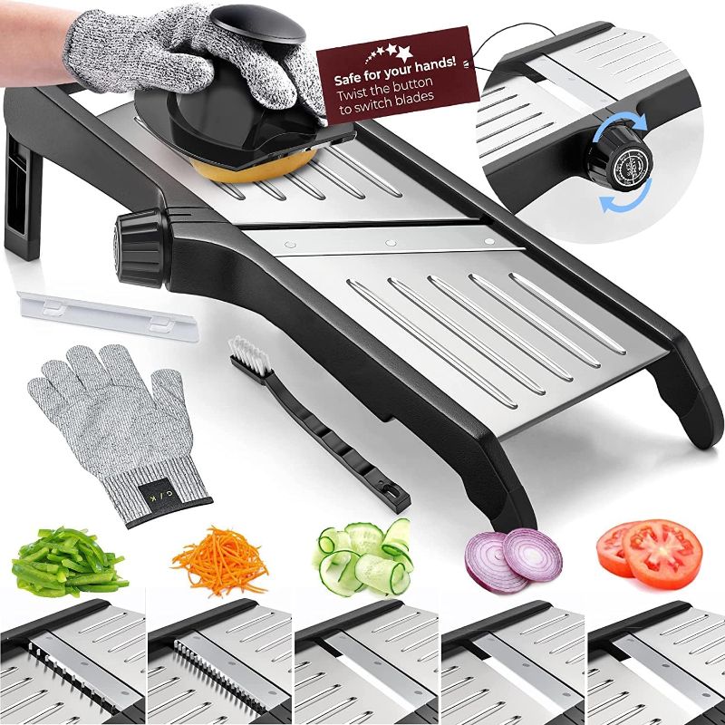 Photo 1 of Gramercy Food Slicer With Cut-Resistant Gloves - Mandoline for Vegetables, Potatoes, Cucumbers
