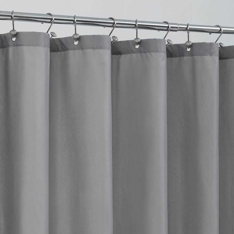 Photo 1 of ALYVIA SPRING Waterproof Fabric Shower Curtain Liner - Soft & Light-Weight Cloth Shower Liner with Magnets, Hotel Quality & Machine Washable - Standard Size 72x72, Gray
