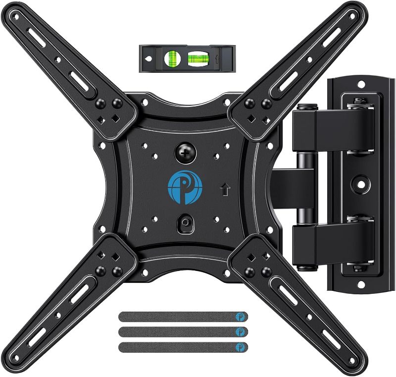 Photo 1 of Pipishell Full Motion Articulating TV Wall Mount for 26-60 inch Flat or Curved TVs up to 77 lbs, Extension, Tilt, Swivel, Leveling, Max VESA 400x400mm, PIMF7
