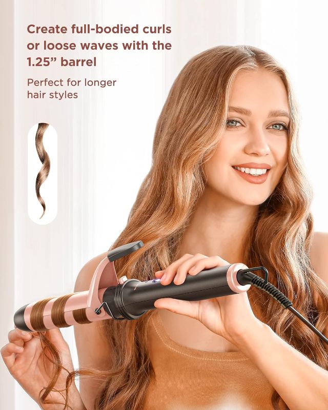 Photo 2 of Wavytalk 5 in 1 Curling Iron Set with Curling Brush and 4 Interchangeable Ceramic Curling Wand (0.35"-1.25”), Instant Heat Up, Dual Voltage Hair Curler
