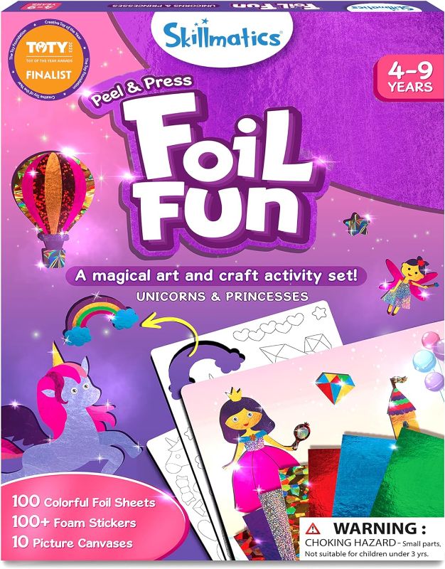 Photo 1 of Skillmatics Art & Craft Activity - Foil Fun Unicorns & Princesses, No Mess Art for Kids, Craft Kits & Supplies, DIY Creative Activity, Gifts for Girls & Boys Ages 4, 5, 6, 7, 8, 9, Travel Toys
