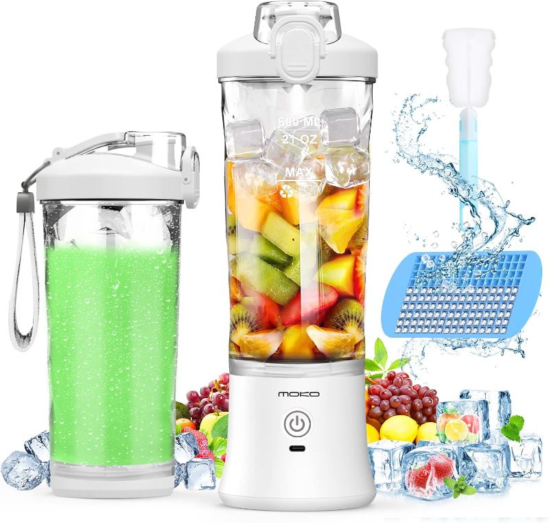Photo 1 of ?oKo Portable Blender, 270 Watt Personal Blender for Shakes and Smoothies,21OZ Personal Blender USB Rechargeable with 6 Blades, BRA Free, Smoothie Blender for Kitchen Sports Travel and Outdoors,White

