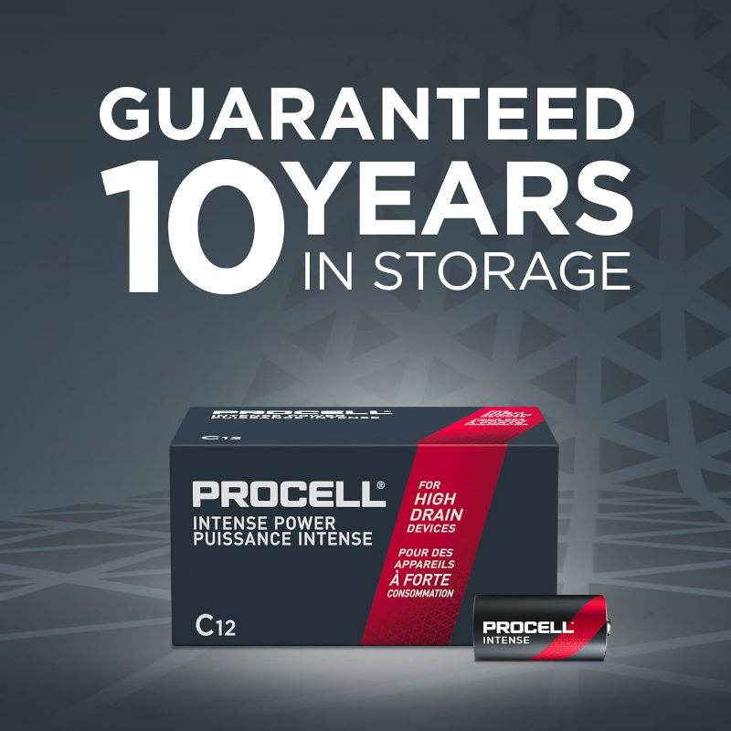 Photo 2 of ProCell Intense C Cell High-Performance Alkaline Batteries (72 Pack), 10-Year Shelf Life, Bulk Value Pack for High Power Professional Devices
