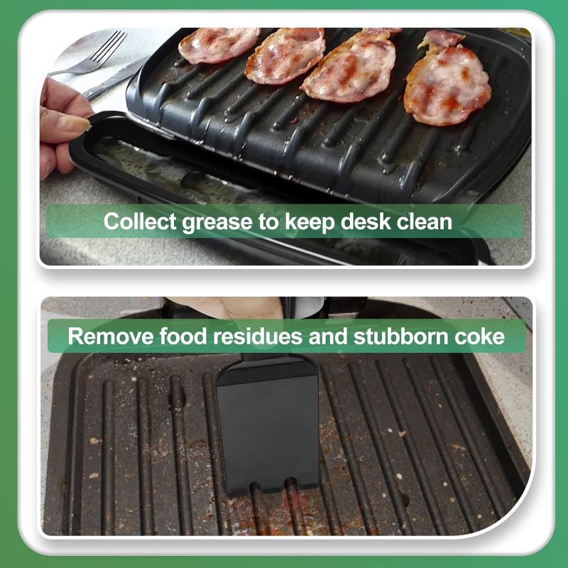 Photo 2 of Bonnary Replacement Drip Tray Pan Grease Catcher for George Foreman 14.5"?Easy to Clean Grill Grease Tray Tray for George Foreman Grill Parts?Grill Spatula Scraper for George Foreman Indoor Grills
