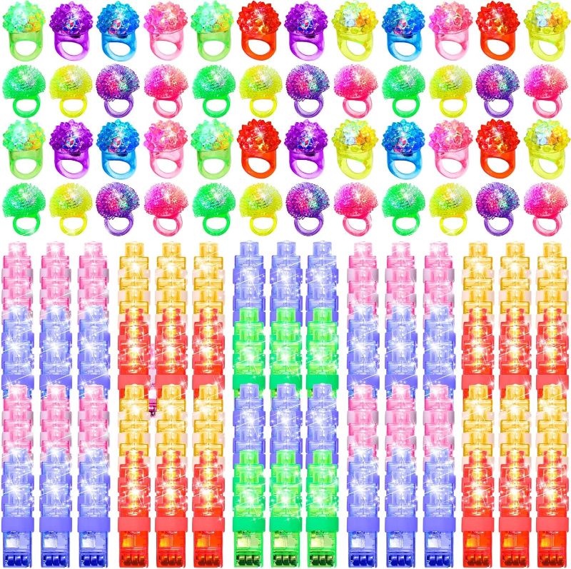 Photo 1 of 150 Pcs LED Light Up Rings Toys, LED Finger Lights, Flashing Bumpy Rings, Flash Ring Glow Rings, Colorful LED Rings for Birthday Bridal Shower Concert Wedding Party Favors Kids Gifts
