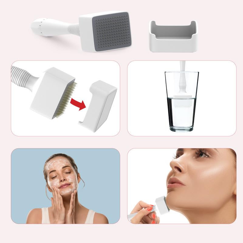 Photo 2 of Derma Stamp For Women and Men | Adjustable Microneedling Pen For Face, Microneedle Derma Roller, Dermastamp for Beard Microneedling Pen Roller Micro Needle Roller For Face Scalp
