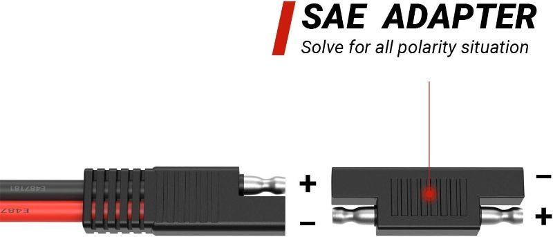 Photo 3 of SolarEnz SAE Solar Connector and to DC8mm Adapter Cable Perfectly Compatible with Explorer 160 240 500 1000 and GZ Portable Backup Power Station Solar Generator Portable Solar Panel
