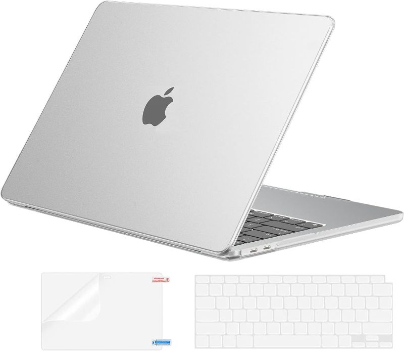 Photo 1 of EooCoo New Update for MacBook Air 13 inch Case 2022, 2021-2018 Release A2337 M1 A2179 A1932, [Simulated Texture] [Ultra Thin] Invisible Protective Hard Shell&Keyboard Skin&Screen Film, Frost
