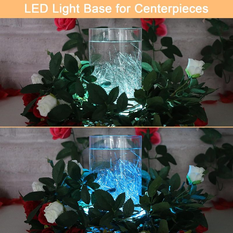 Photo 2 of LARDUX Square LED Light Base with Remote -5 Inch Multicolor Display Pedestal Light Base for Glass Crystal Sculpture Vase Decoration - Charging USB or Battery Powered
