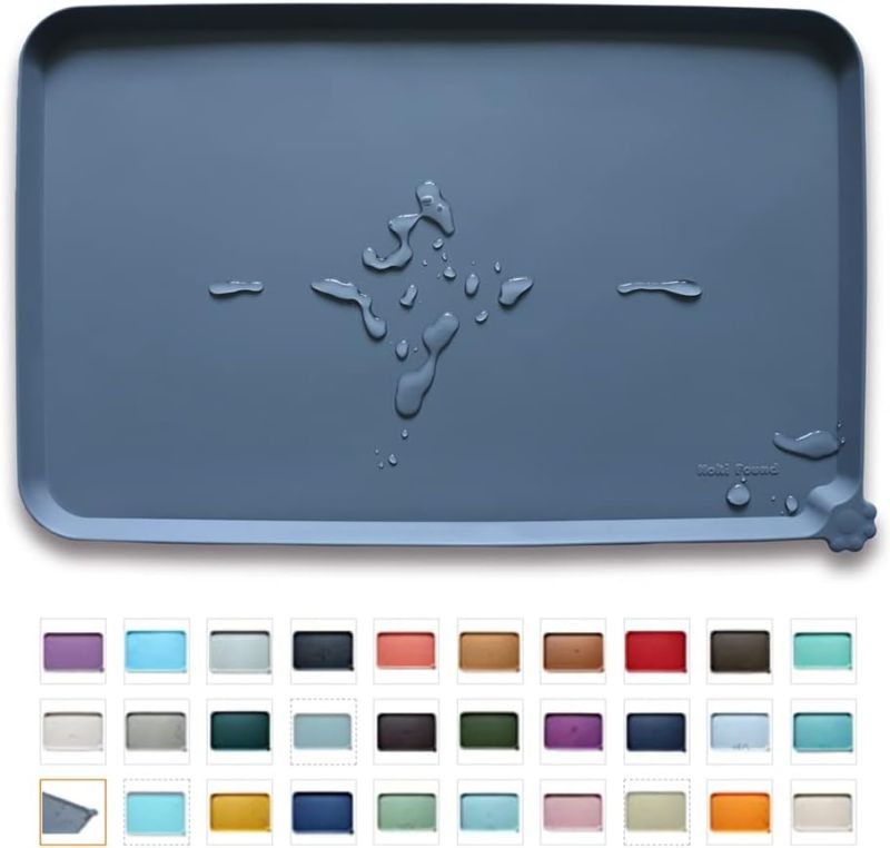 Photo 1 of Hoki Found -Waterproof Pet Feeding Mats with High Lips - Multiple Size and Colors for Dogs, Cats & Others-G
