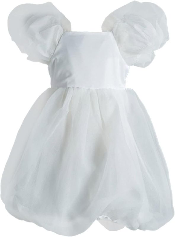 Photo 1 of RUIG Girls Christmas Sweaters Children's Summer Skirt Dress Fashion Puffy Sleeve Chiffon White Short Sleeve Princess
