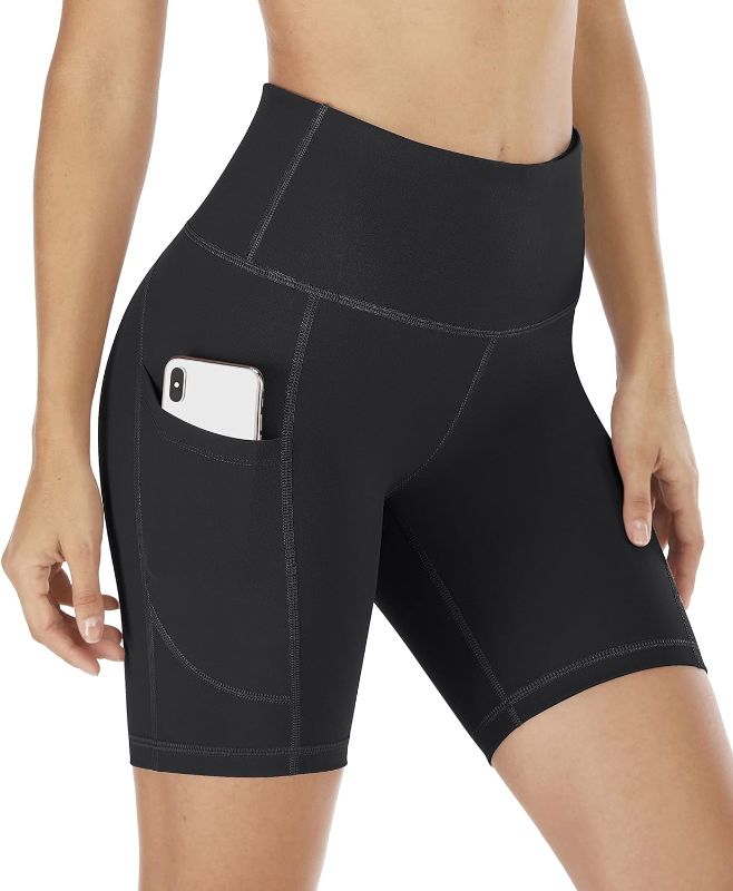 Photo 1 of IUGA Biker Shorts Women 6" Workout Shorts Womens with Pockets High Waisted Yoga Running Gym Spandex Compression Shorts
