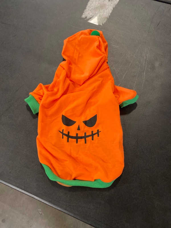 Photo 3 of Shalofer Baby Boy Girl Halloween Clothes Infant Pumpkin Halloween Costumes Outfit Long Sleeve Hooded Romper

