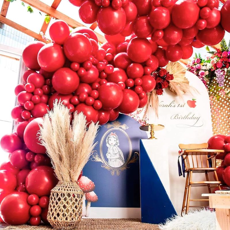 Photo 2 of PartyWoo Red Balloons, 52 pcs 12 Inch Red Balloons, Latex Balloons for Balloon Garland or Balloon Arch as Birthday Decorations, Party Decorations, Wedding Decorations, Baby Shower Decorations, Red-Y57
