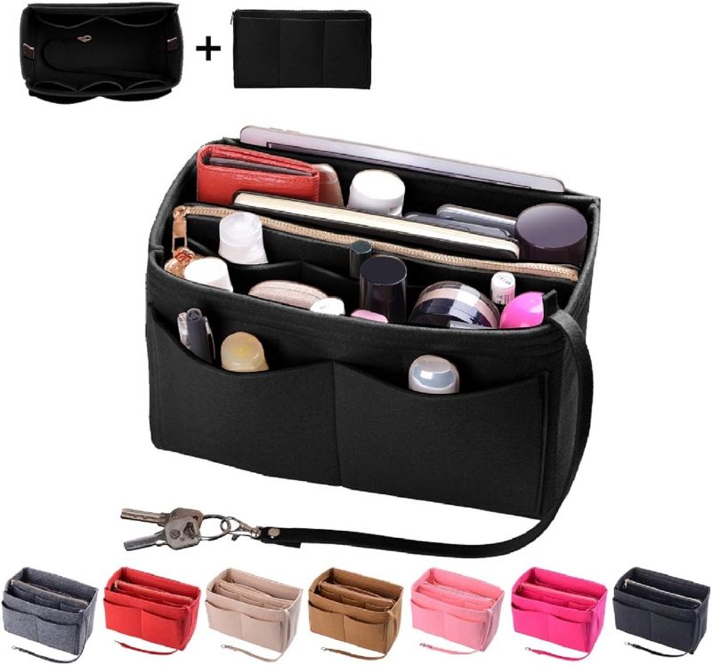 Photo 1 of ZTUJO Purse Organizer Insert, Felt Bag Organizer with Metal Zipper, Handbag & Tote Shaper, For Speedy Neverfull Tote, 7 Sizes
