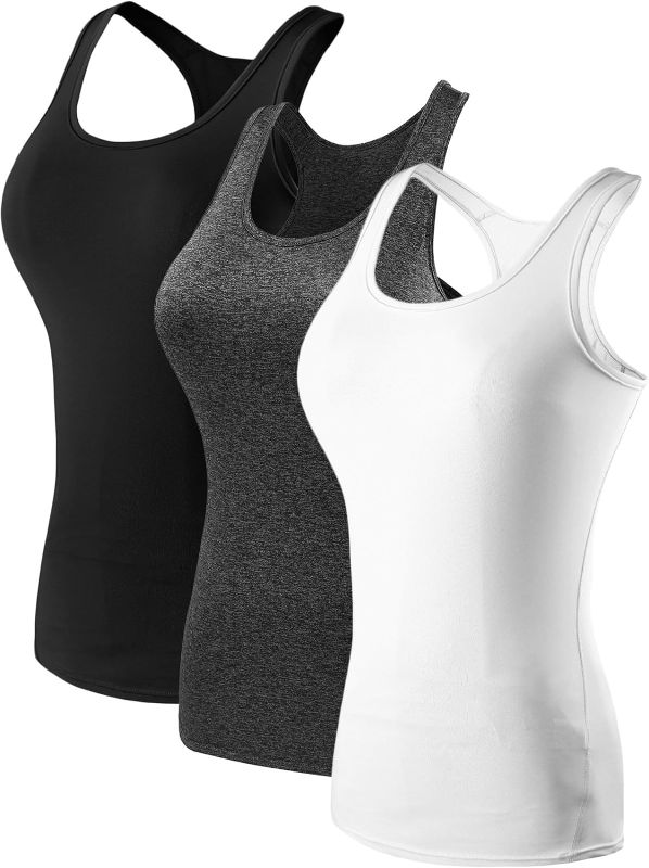 Photo 1 of NELEUS Women's 3 Pack Compression Base Layer Dry Fit Tank Top
