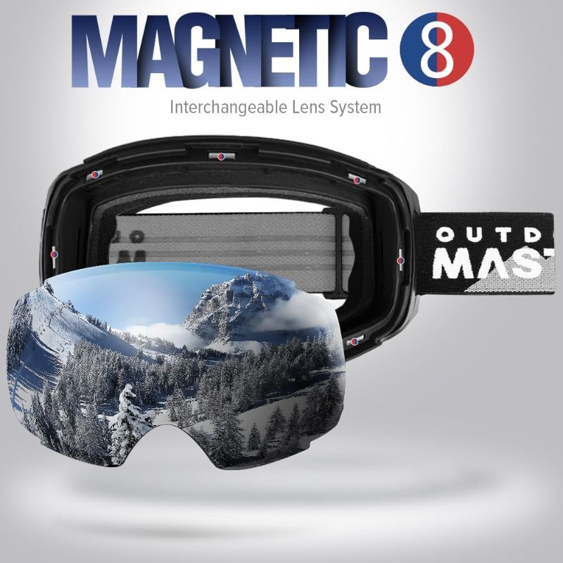 Photo 2 of OutdoorMaster Ski Goggles PRO - Frameless, Interchangeable Lens 100% UV400 Protection Snow Goggles for kid