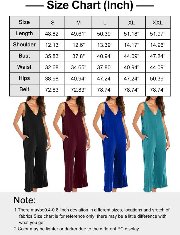 Photo 2 of Sucolan Rompers for Women Summer Sleeveless Jumpsuit V Neck Capri Rompers for Women
