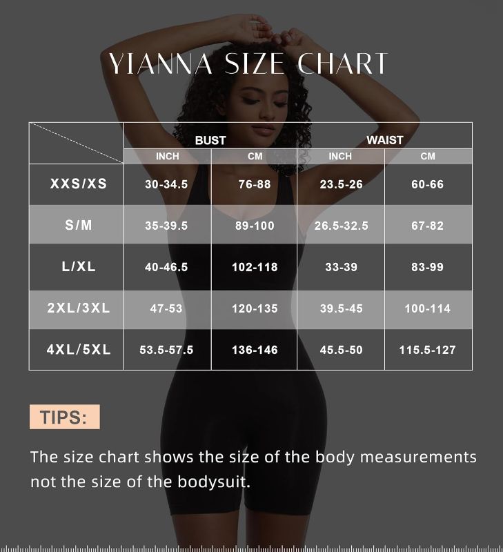 Photo 3 of YIANNA Bodysuit for Women Tummy Control Shapewear Open Bust Mid-Thigh Seamless Sculpting Body Shaper
