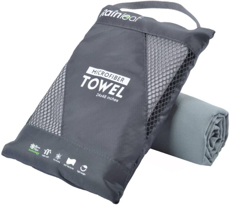 Photo 1 of Rainleaf Microfiber Towel Perfect Travel & Sports &Camping Towel.Fast Drying - Super Absorbent - Ultra Compact.Suitable for Backpacking,Gym,Beach,Swimming,Yoga
