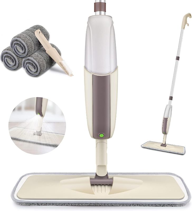 Photo 1 of Spray Mop for Floor Cleaning, HOMTOYOU Floor Mop with a Refillable Bottle and 3 Washable Microfiber Pads, Dry Wet Spray Mop for Home Kitchen Hardwood Laminate Wood Vinyl Ceramic Tiles Floor Cleaning
