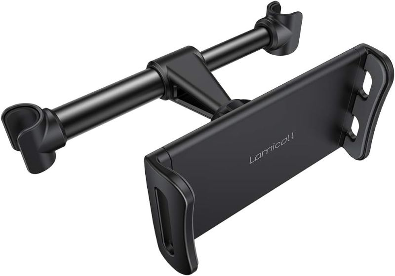 Photo 1 of Lamicall Car Headrest Mount, Tablet Headrest Holder - Stand Cradle Compatible with Devices Such as iPad Pro Air Mini, Galaxy Tabs, Other 4.7-10.5" Cellphones and Tablets - Black
