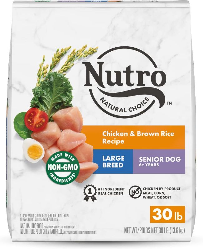 Photo 1 of NUTRO NATURAL CHOICE Large Breed Senior Dry Dog Food, Chicken & Brown Rice Recipe Dog Kibble, 30 lb. Bag
