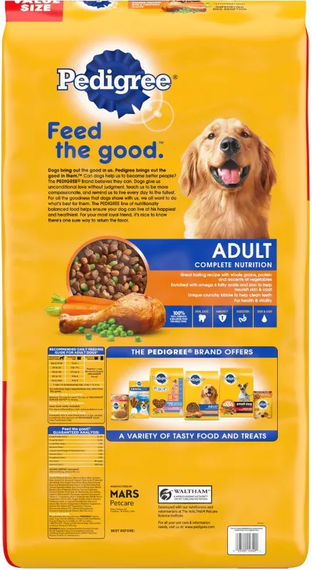 Photo 2 of Pedigree Complete Nutrition Roasted Chicken, Rice & Vegetable Flavor Dog Kibble Adult Dry Dog Food
