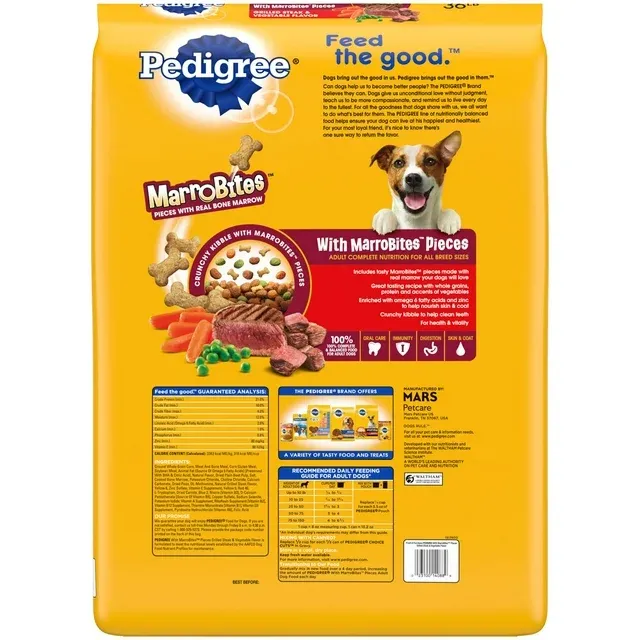 Photo 2 of Pedigree with MarroBites Grilled Steak and Vegetable Flavor Dry Dog Food, 36 lb Bag
