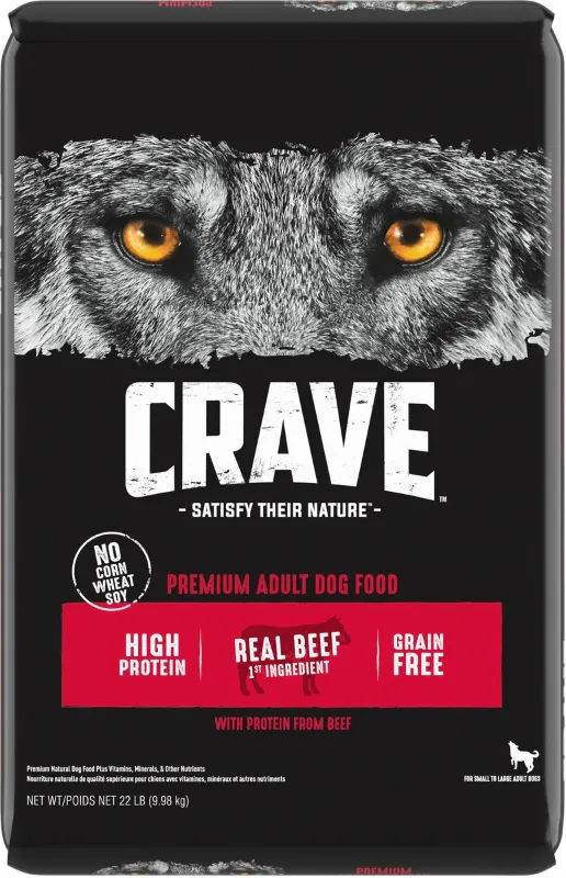 Photo 1 of Crave High Protein Beef Adult Grain-Free Dry Dog Food
