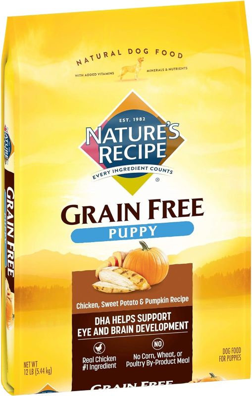 Photo 1 of Nature’s Recipe Grain Free Chicken, Sweet Potato & Pumpkin Recipe, Dry Puppy Food, 12 Pounds (Packaging May Vary)
