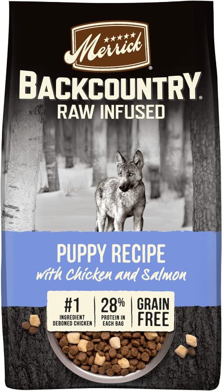 Photo 1 of Merrick Backcountry Grain Free Dry Puppy Dog Food, Kibble with Freeze Dried Raw Pieces, Chicken Recipe - 20.0 lb. Bag

