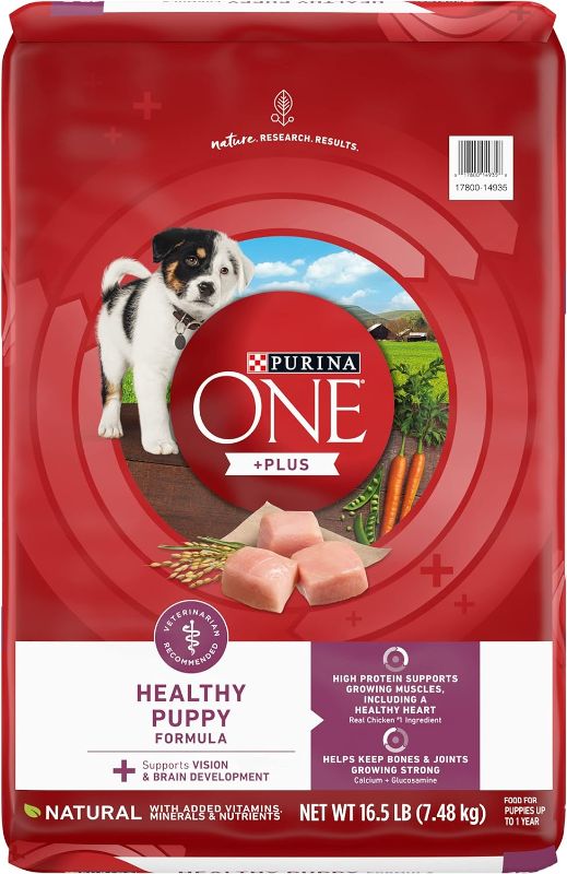 Photo 1 of Purina ONE Plus Healthy Puppy Formula High Protein Natural Dry Puppy Food with added vitamins, minerals and nutrients - 16.5 lb. Bag
