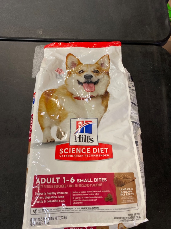 Photo 3 of Hill's Science Diet Dry Dog Food, Adult, Small Bites, Lamb Meal & Brown Rice Recipe, 15.5 lb Bag
