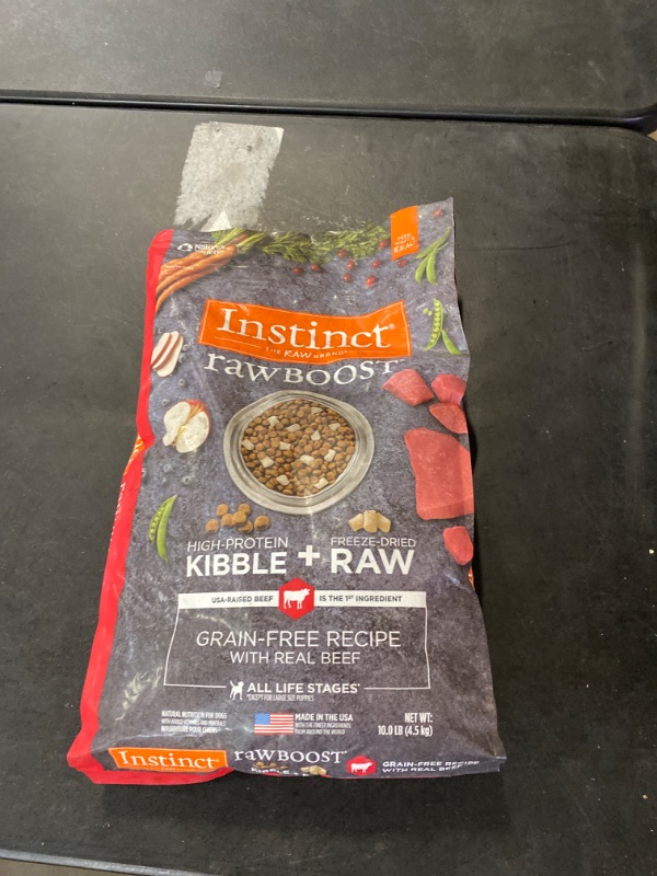 Photo 3 of Instinct Raw Boost Grain Free Recipe with Real Beef Natural Dry Dog Food, 10 lb. Bag
