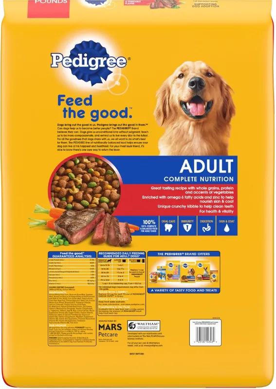 Photo 2 of Pedigree Complete Nutrition Grilled Steak & Vegetable Flavor Dog Kibble Adult Dry Dog Food
