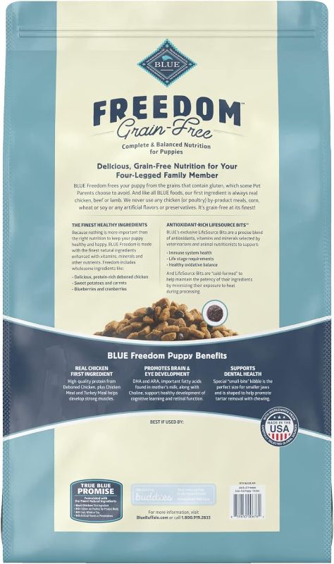 Photo 2 of Blue Buffalo Freedom Grain Free Natural Puppy Dry Dog Food, Chicken 24-lb
