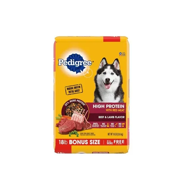 Photo 1 of Pedigree High-Protein Adult Dry Dog Food Beef and Lamb Flavor Dry Dog Food, 18 lb.
