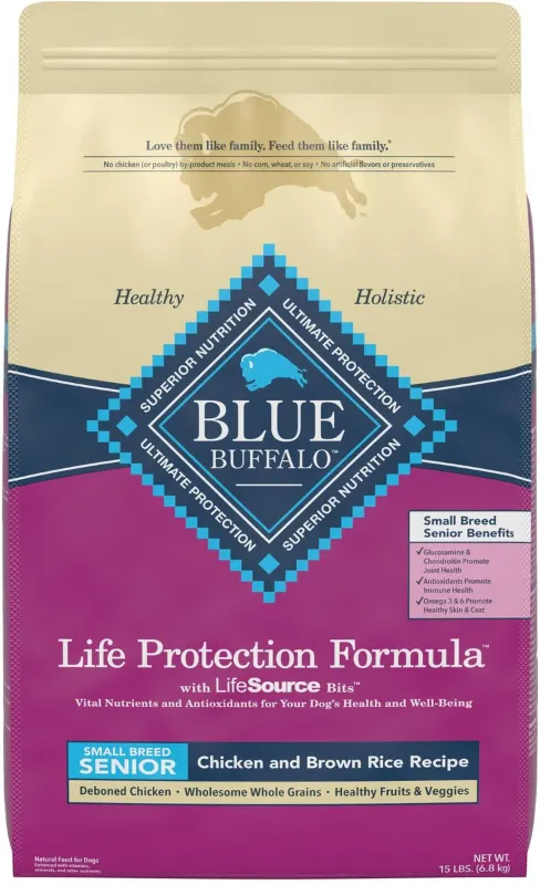 Photo 1 of Blue Buffalo Life Protection Formula Small Breed Senior Chicken & Brown Rice Recipe Dry Dog Food
