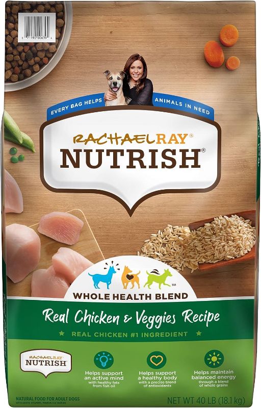 Photo 1 of Rachael Ray Nutrish Premium Natural Dry Dog Food, Real Chicken & Veggies Recipe, 40 Pound Bag (Packaging May Vary)
1/3 of Bag Gone
