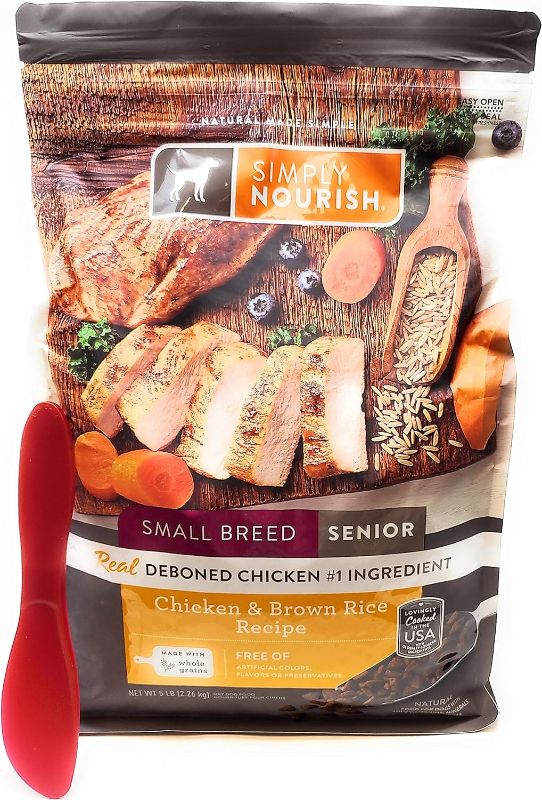 Photo 1 of SIMPLY NOURISH Small Breed Senior Adult Dry Dog Food - Chicken & Brown Rice, 5 pounds and Especiales Cosas Spatula
