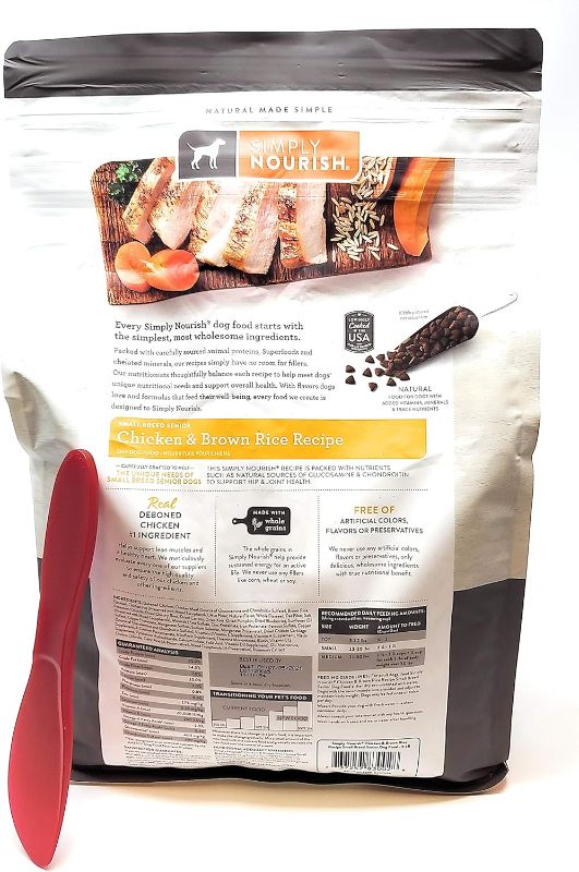 Photo 2 of SIMPLY NOURISH Small Breed Senior Adult Dry Dog Food - Chicken & Brown Rice, 5 pounds and Especiales Cosas Spatula
