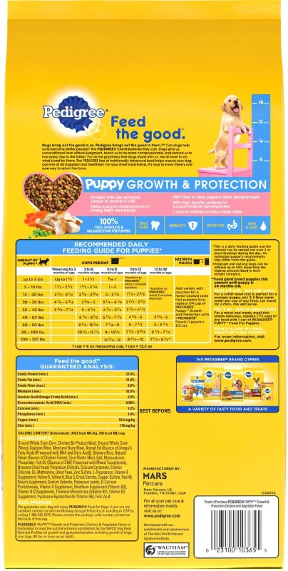 Photo 2 of Pedigree Puppy Growth & Protection Chicken & Vegetable Flavor Dry Dog Food
