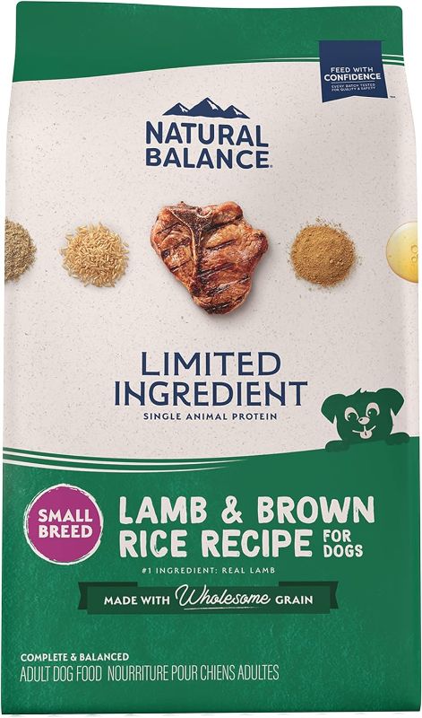 Photo 1 of Natural Balance Limited Ingredient Small-Breed Adult Dry Dog Food with Healthy Grains, Lamb & Brown Rice Recipe, 4 Pound (Pack of 1)
