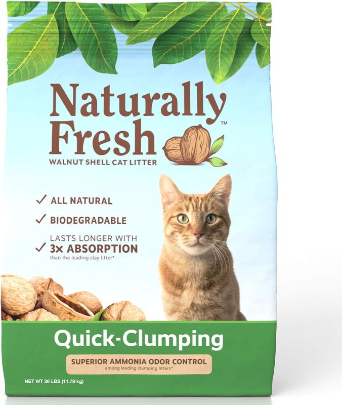 Photo 1 of Naturally Fresh Cat Litter - Walnut-Based Quick-Clumping Kitty Litter, Unscented , 26 lb (23001)
