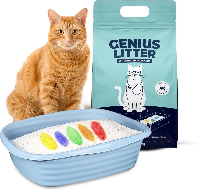 Photo 1 of Alpha Paw - Genius Cat Litter with 5-Color Health Indicator, Non Clumping Lightweight Silica Gel Crystals (6 lbs)
