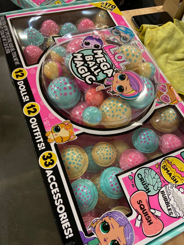 Photo 2 of L.O.L. Surprise! Mega Ball Magic - 12 Collectible Dolls, 60+ Surprises, 170 Value, 4 Unboxing Experiences, Squish Sand, Bubbles, Gel Crush, Shell Smash, Fashions Limited Edition Gift,Girls 3+

