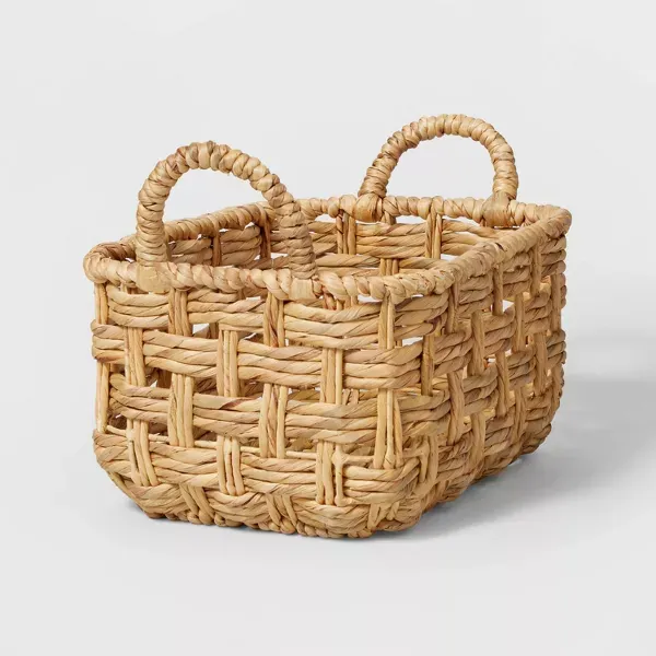 Photo 1 of Rectangular Twisted Open Checkered Weave Basket - Brightroom™
